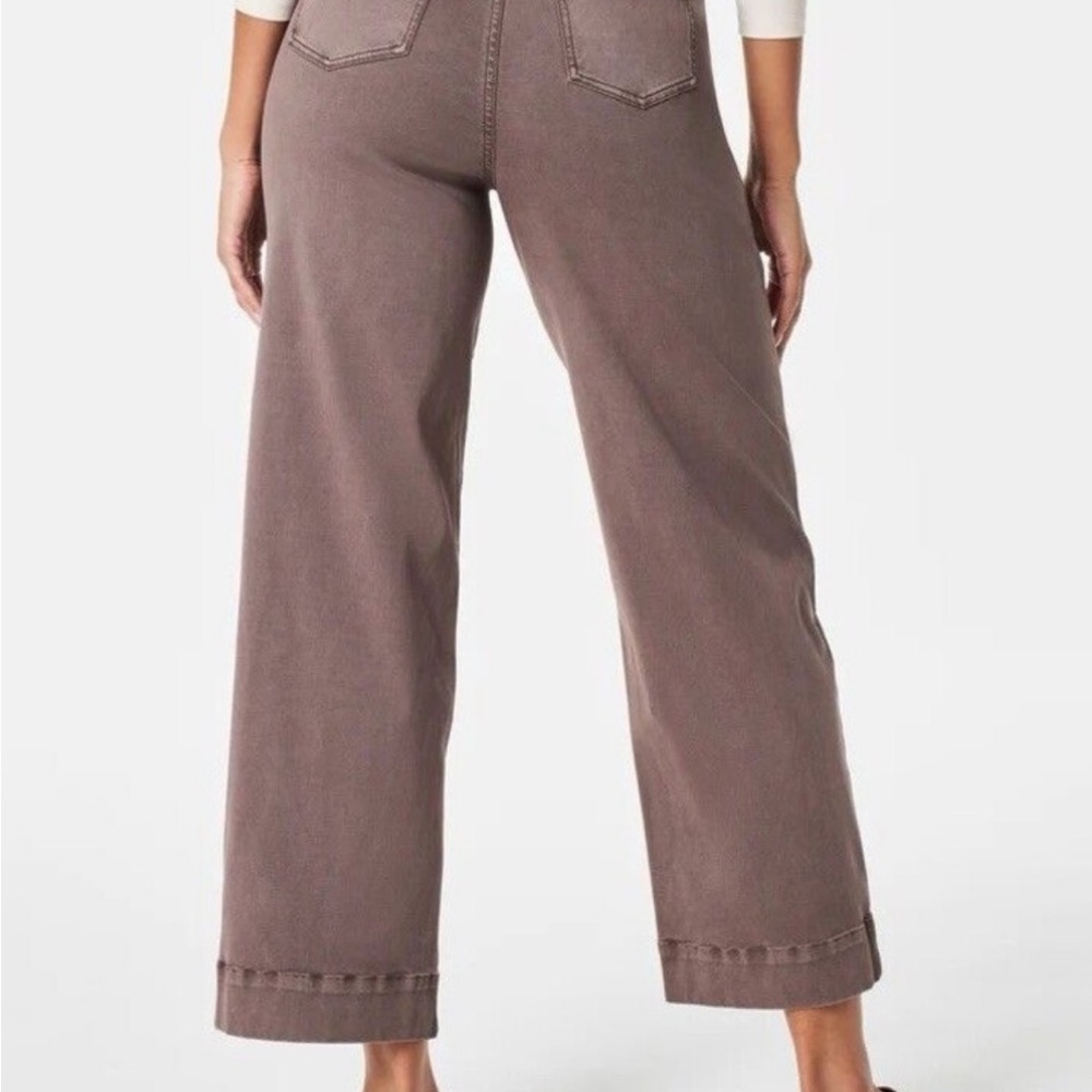SPANX Women's Taupe Wide-Leg Jeans